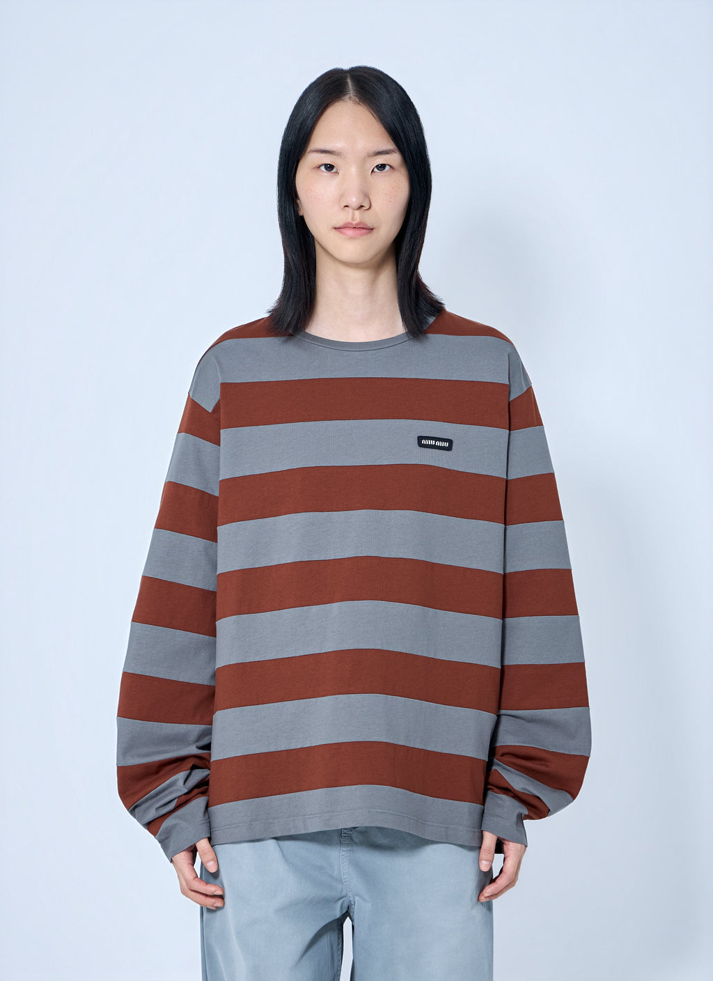 Miu Miu Women Striped Jersey T-Shirt