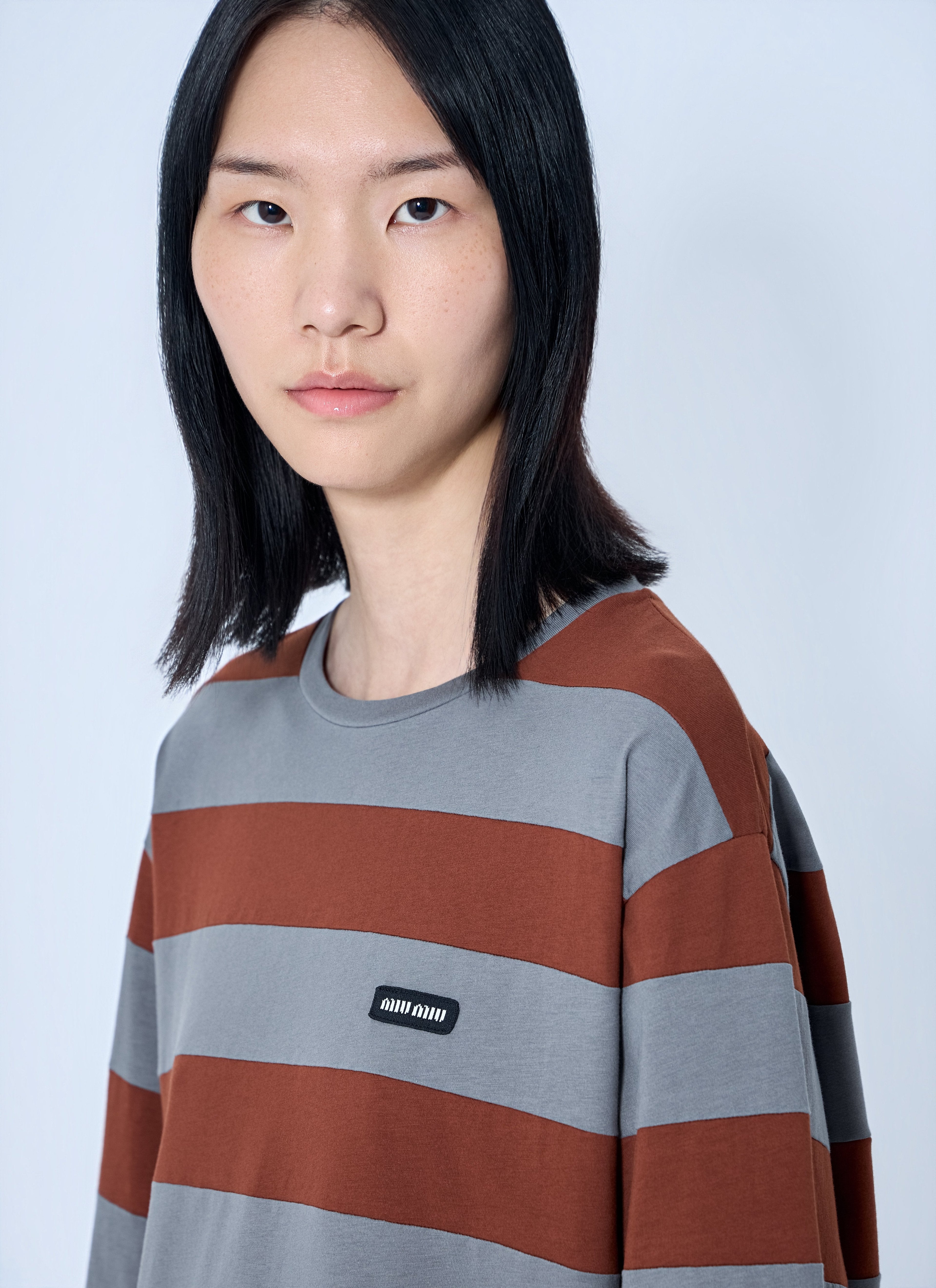 Miu Miu Women Striped Jersey T-Shirt