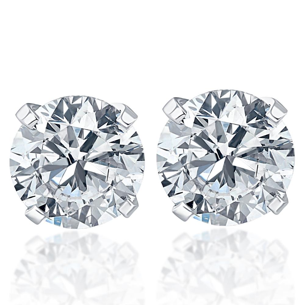 .40Ct Round Brilliant Cut Natural Quality VS2-SI1 Diamond Stud Earrings in 14K Gold Classic Setting
