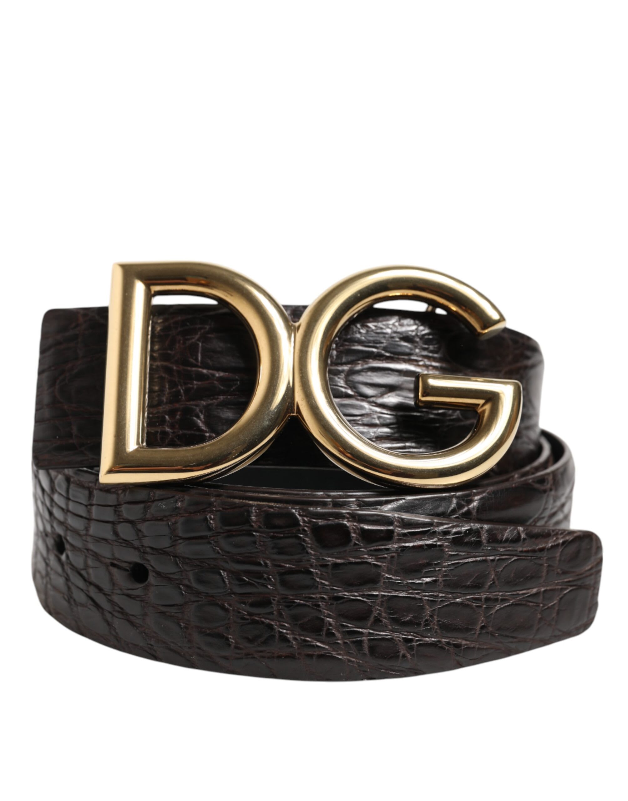 Dolce & Gabbana Exotic Leather DG Logo Buckle Men's Belt