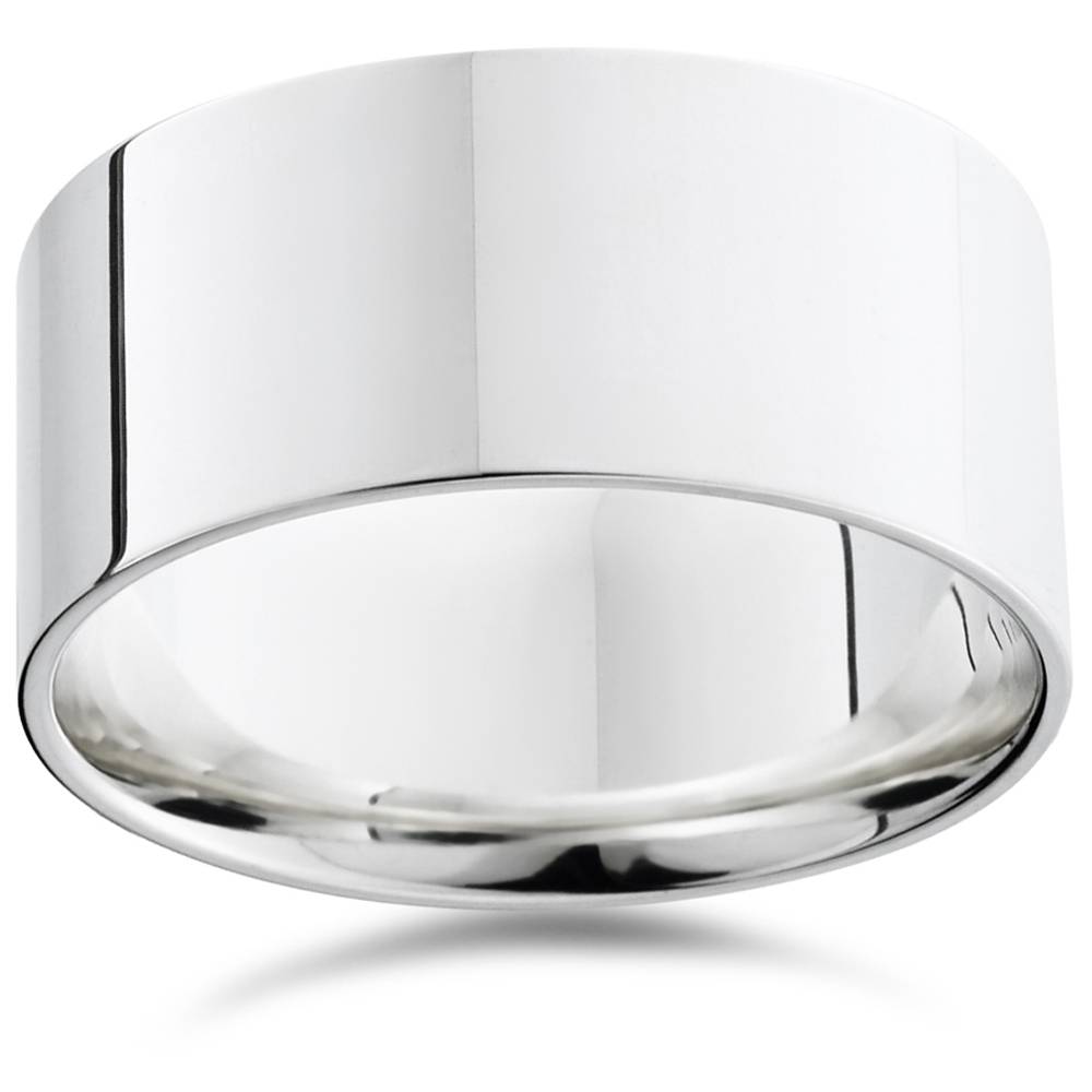 10mm Flat High Polished Wedding Band 950 Platinum Size Selectable