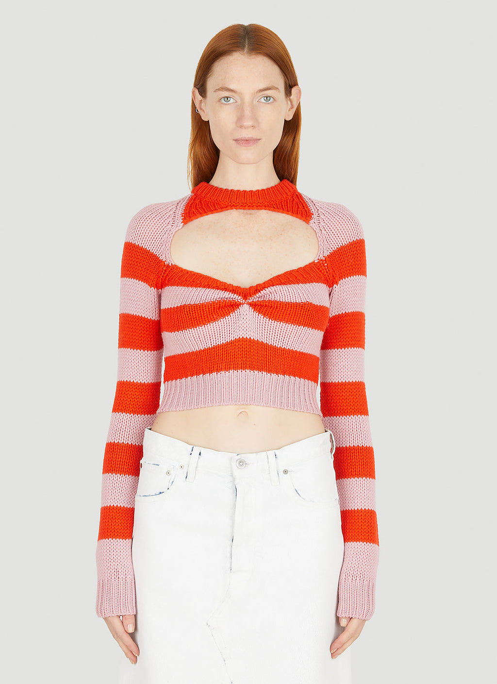 Marni Women Cut Out Striped Knit Top
