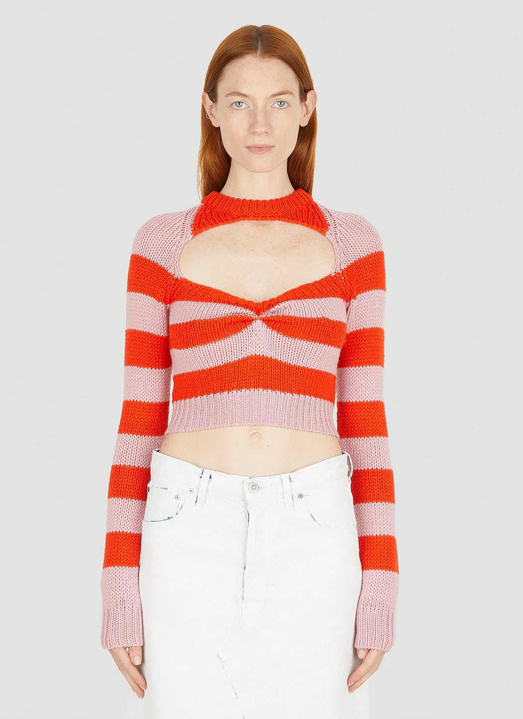 Marni Women Cut Out Striped Knit Top