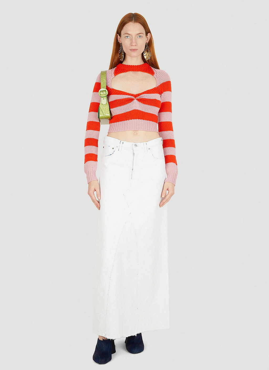 Marni Women Cut Out Striped Knit Top