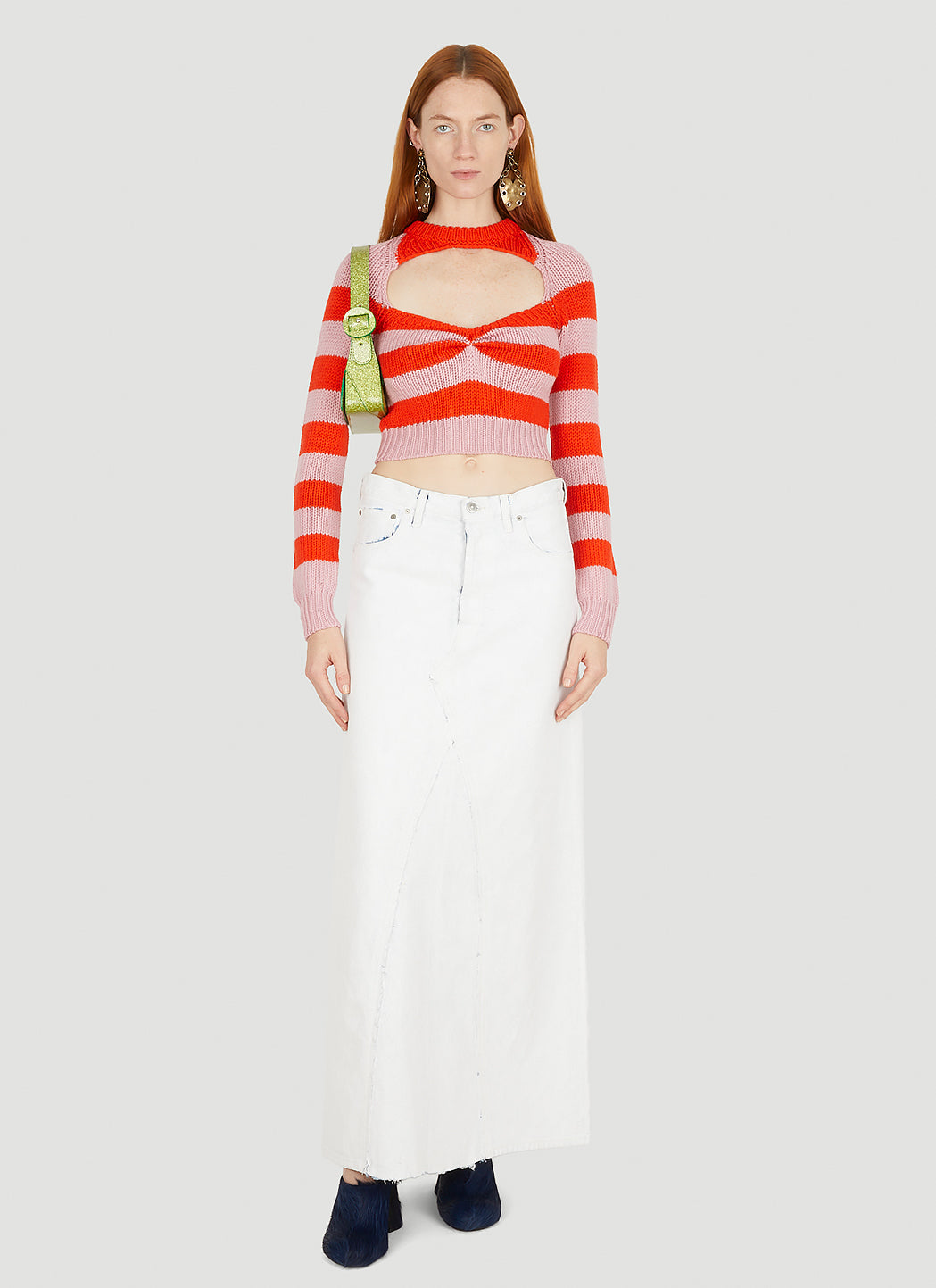 Marni Women Cut Out Striped Knit Top