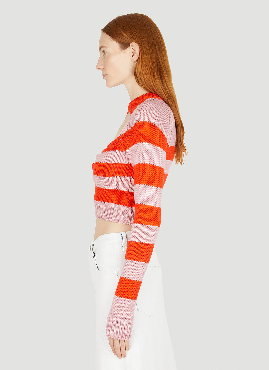 Marni Women Cut Out Striped Knit Top