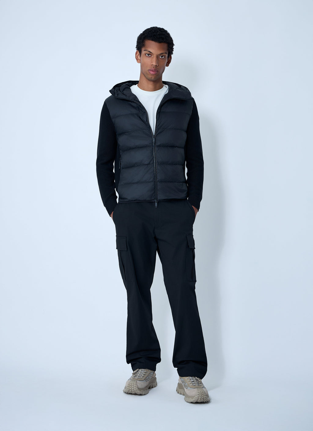 Moncler Men Quilted Knit Hooded Cardigan