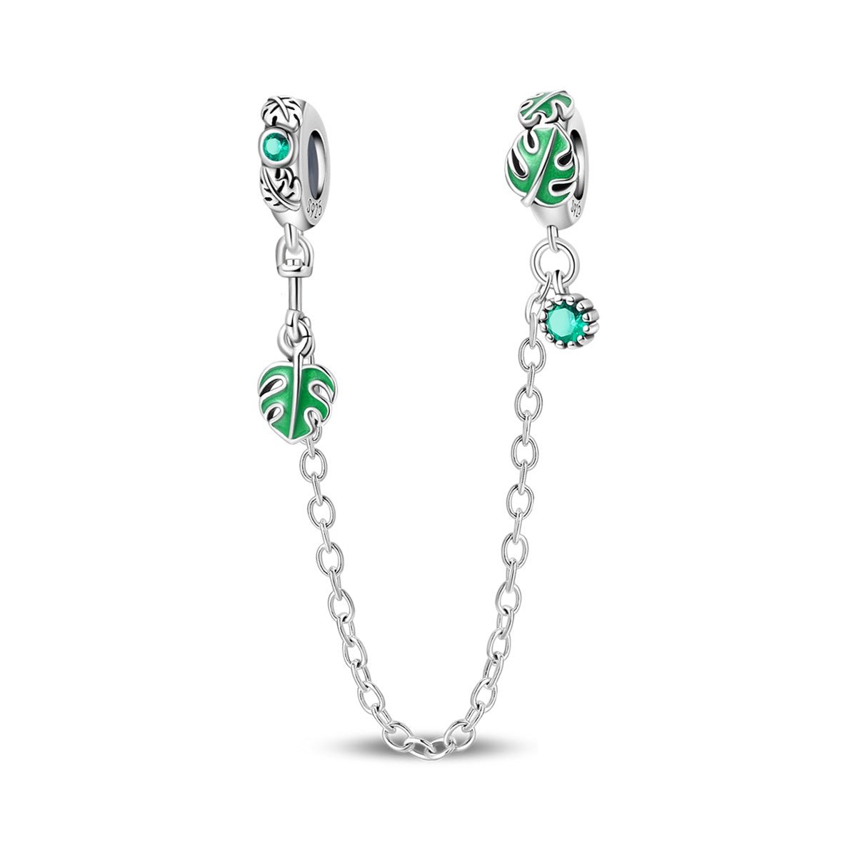 Monstera Leaf Safety Chain Charm