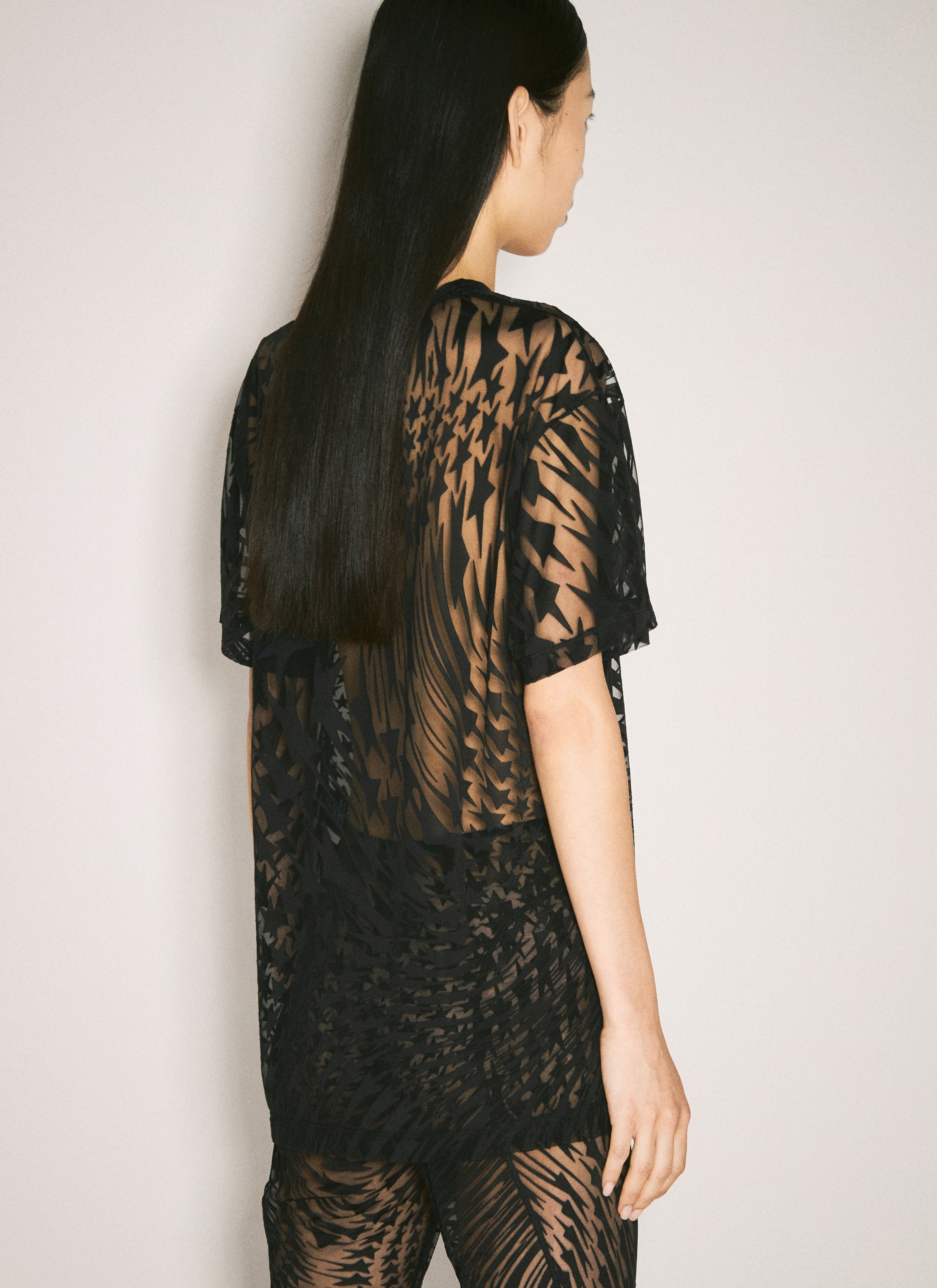 Mugler Women Sheer Flocked Star T-Shirt