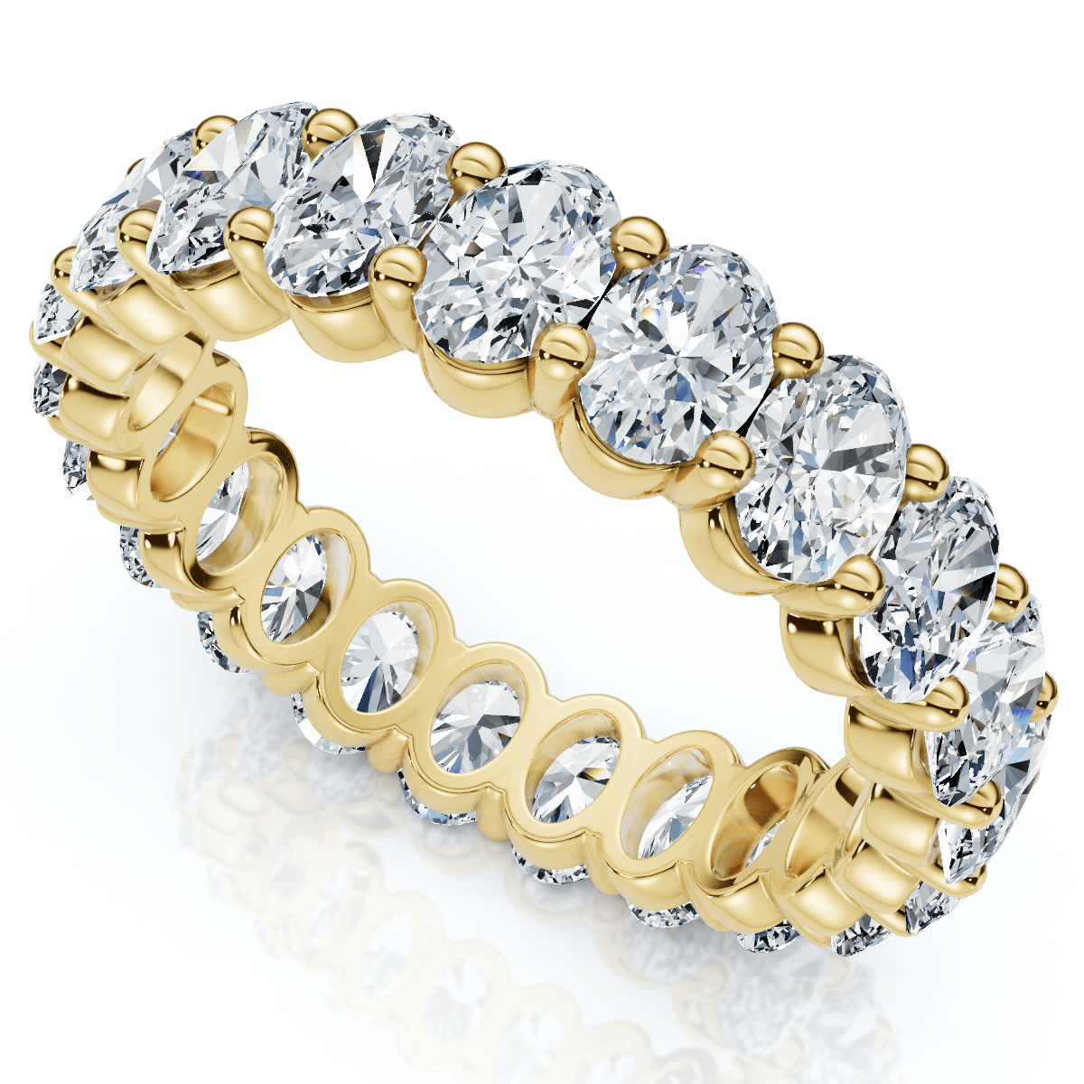 3Ct Oval Diamond Eternity Wedding Ring 14k Gold Lab Grown