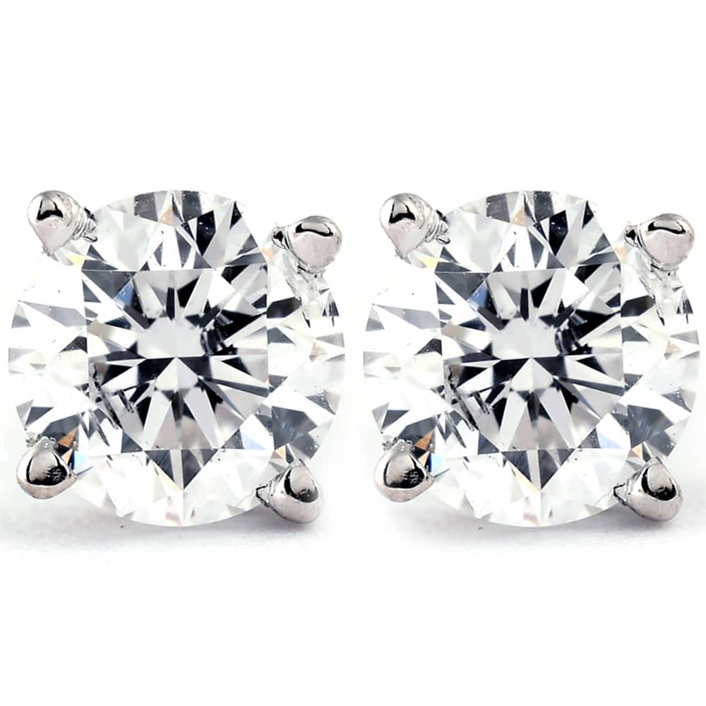1 Ct T.W Certified Diamond Studs Available in 14k White or Yellow Gold