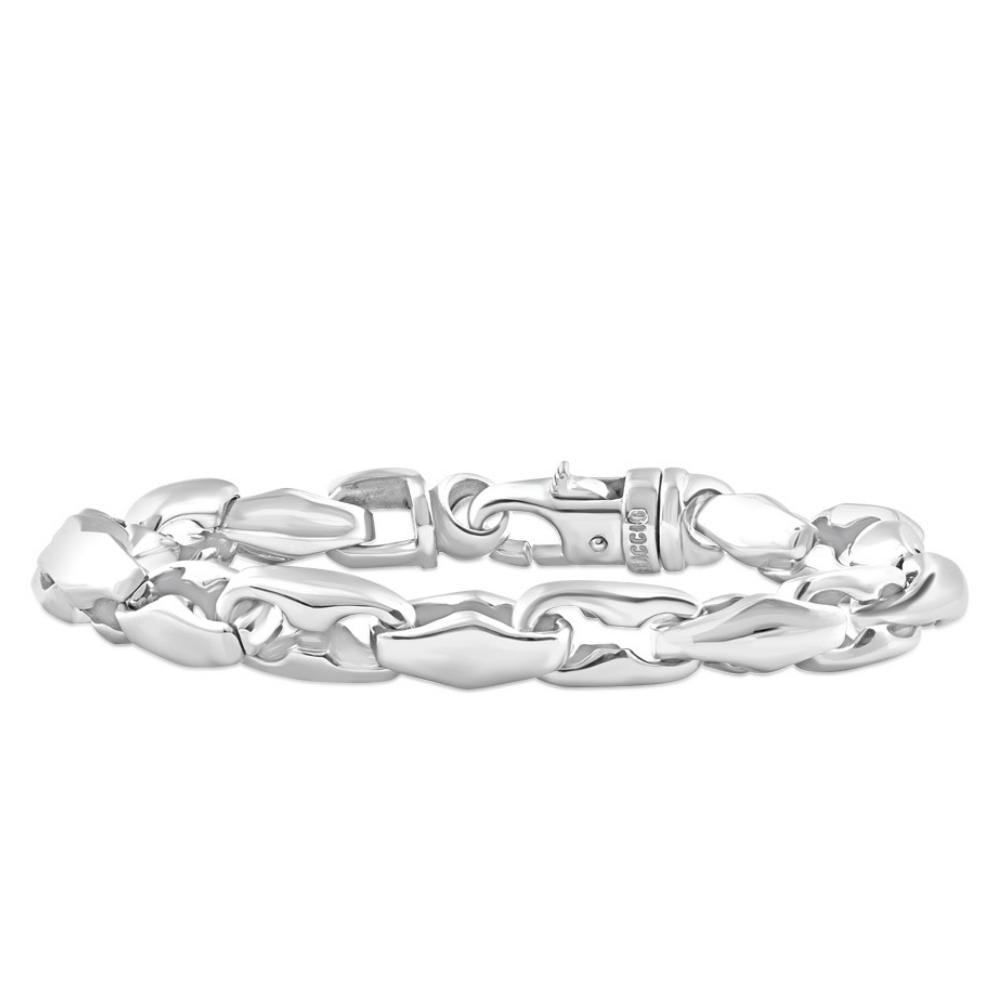 Men's Steel Single Tone Clasp 8mm Link  8.5 " Bracelet