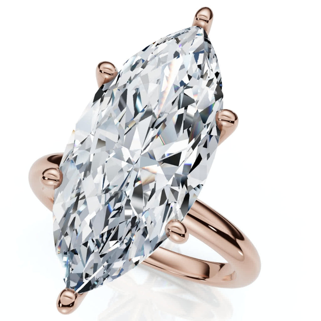 Certified 6Ct Marquise Solitaire Diamond Engagement Ring Lab Grown