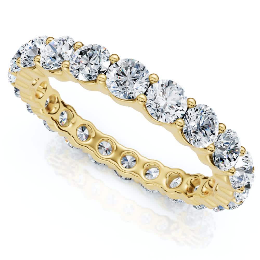 2ct Prong Diamond Eternity Ring 14K Yellow Gold Size Selectable