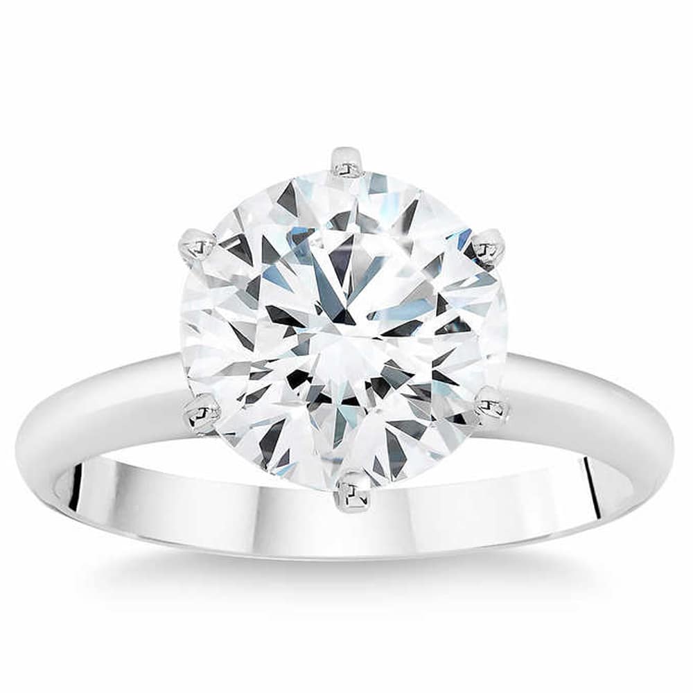 Platinum 3Ct Certified Diamond Solitaire Engagement Ring Lab Grown Size: 7
