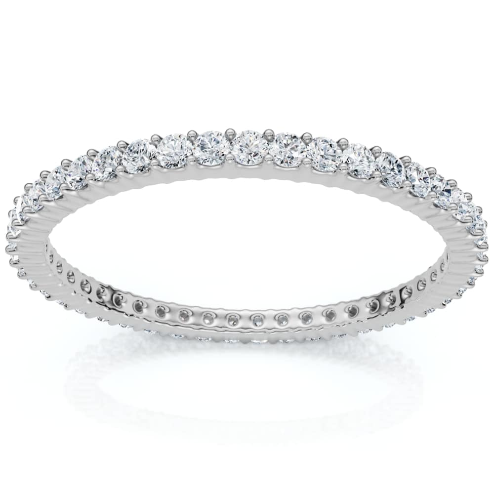 3/4ct Genuine Engagement Wedding Ring 14K White Gold Stackable Band Size Selectable