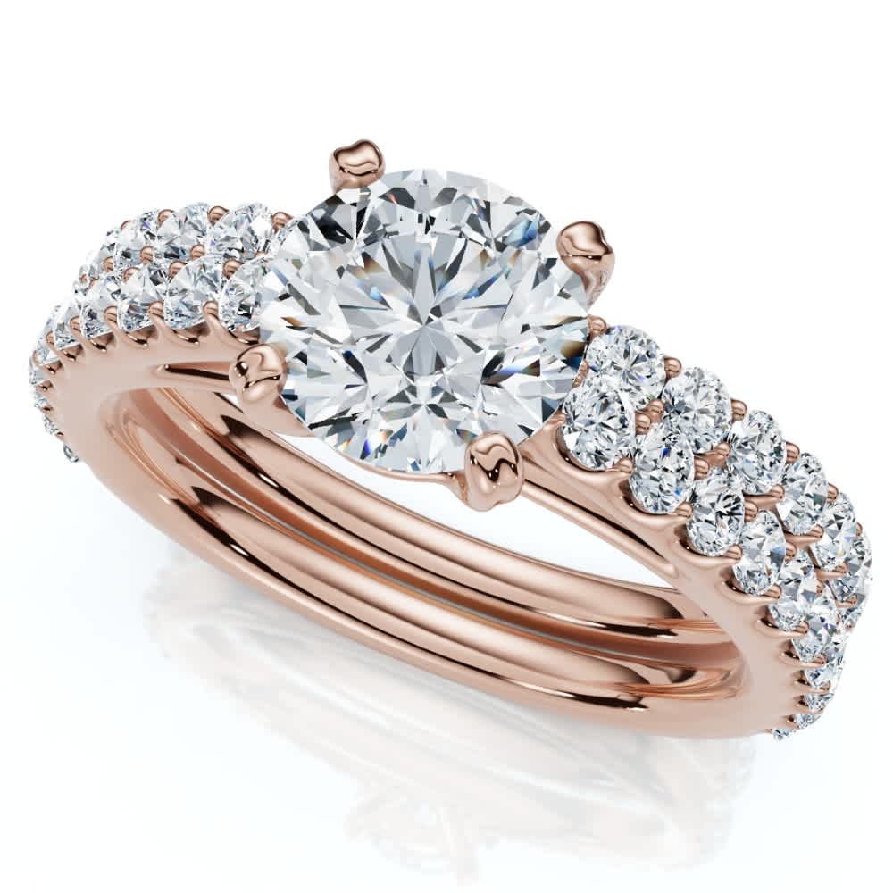 Certified 2 3/4Ct Diamond Engagement Wedding Ring Set 14k Gold Lab Grown Size: 9