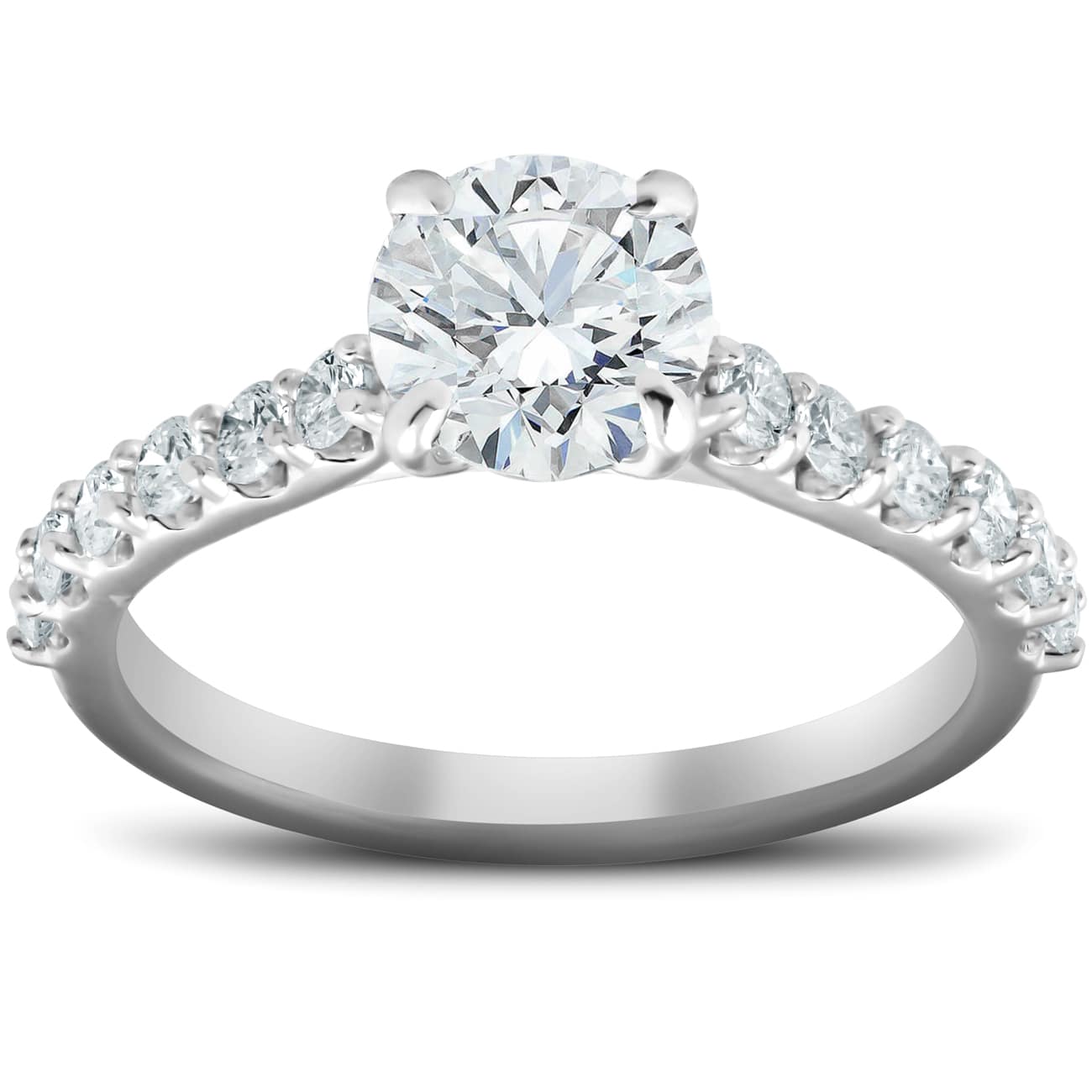 2 CT Diamond Engagement Ring 14k White Gold Lab Grown