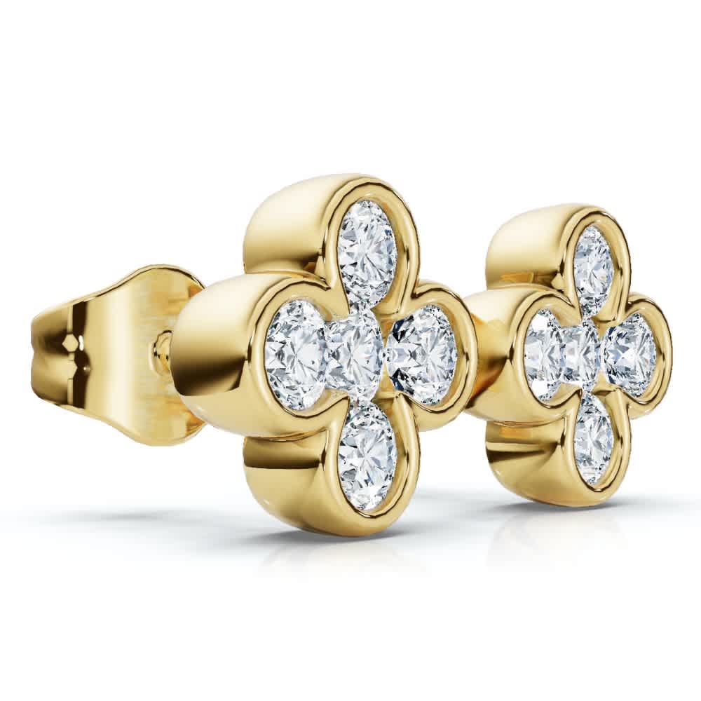 1/2Ct Diamond Bezel Earrings Women's White or Yellow Gold Lab Grown
