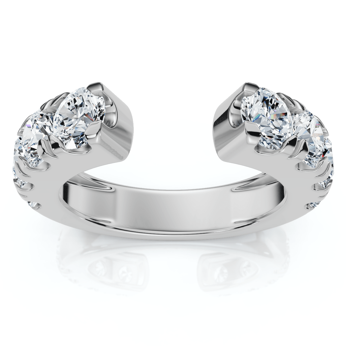 2Ct Lyric Diamond Open Guard Ring Wedding Band 14k Gold or Platinum Lab Grown