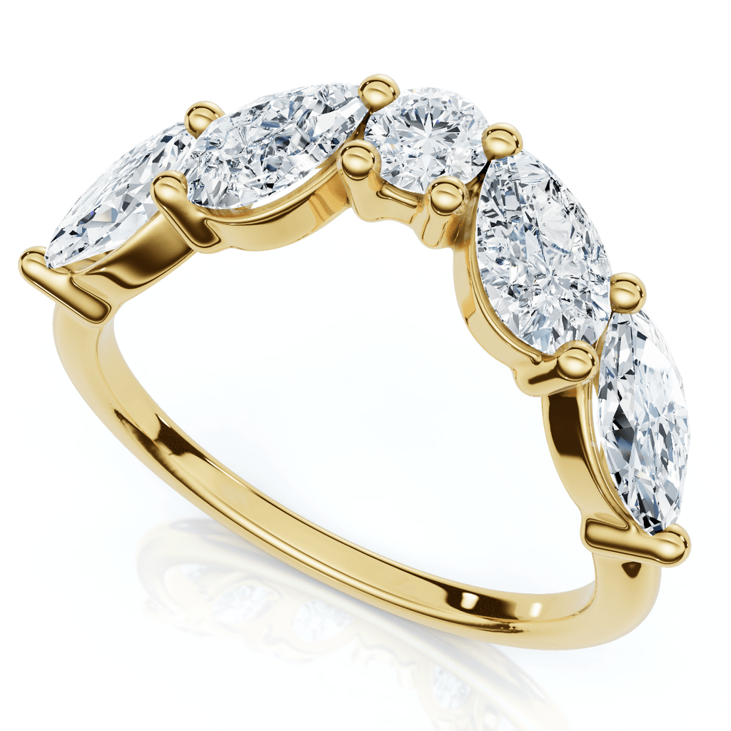 1Ct Contoured  Diamond Wedding Ring Guard Band 14k Gold or Platinum Lab Grown