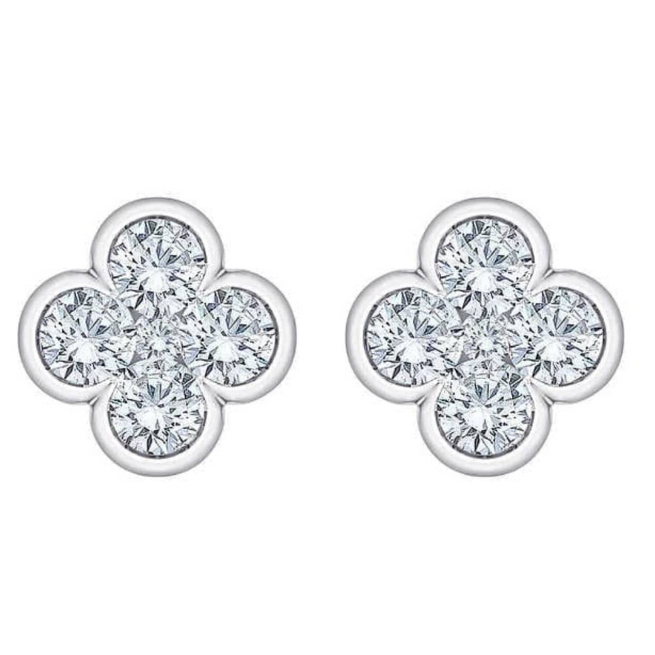 1/2Ct Diamond Bezel Earrings Women's White or Yellow Gold Lab Grown