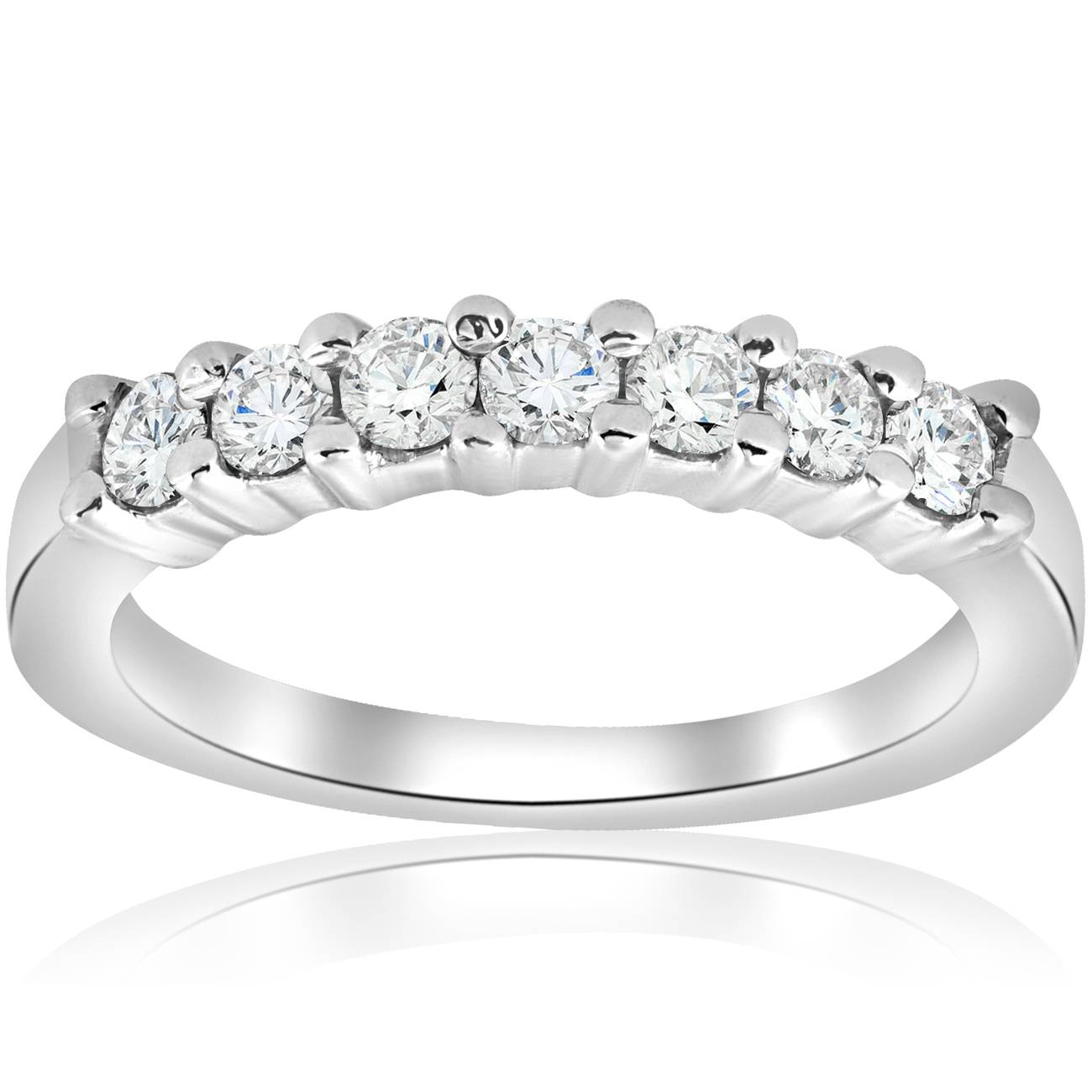 1/2ct Diamond Wedding Ring 14K White Gold Size Selectable