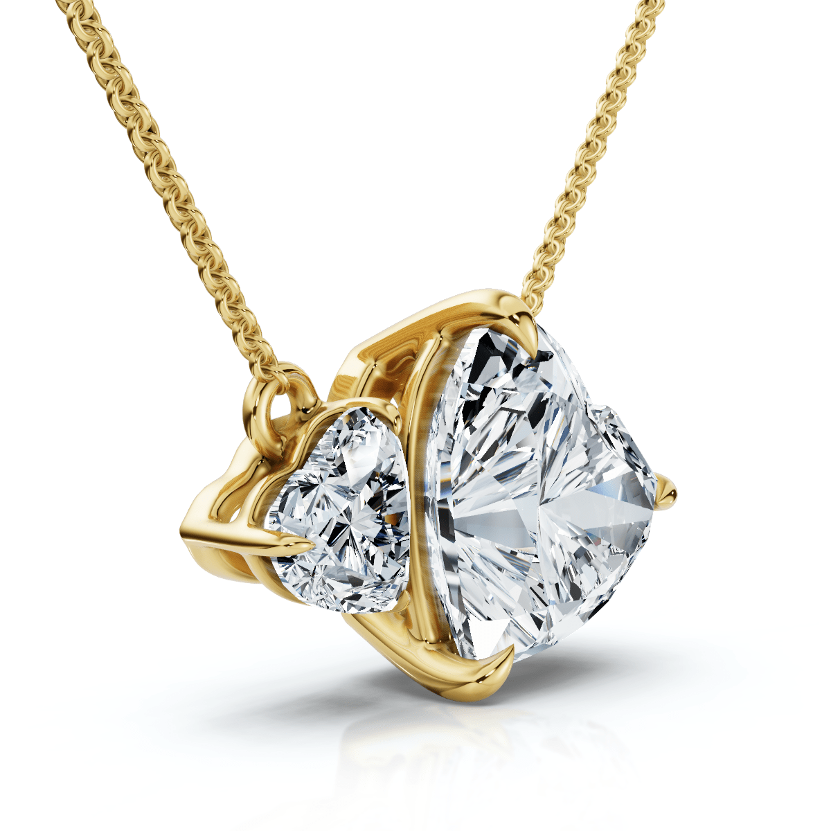 1/2Ct Heart Cut Toi Et Moi Forever Us Pendant 14k Gold Lab Grown