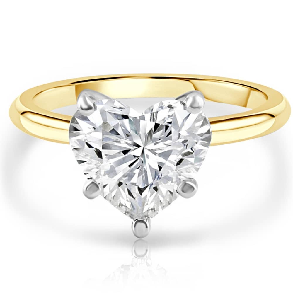 3Ct 14k Gold Certified Lab Grown Heart Cut Diamond Engagement Ring Size: 6.5
