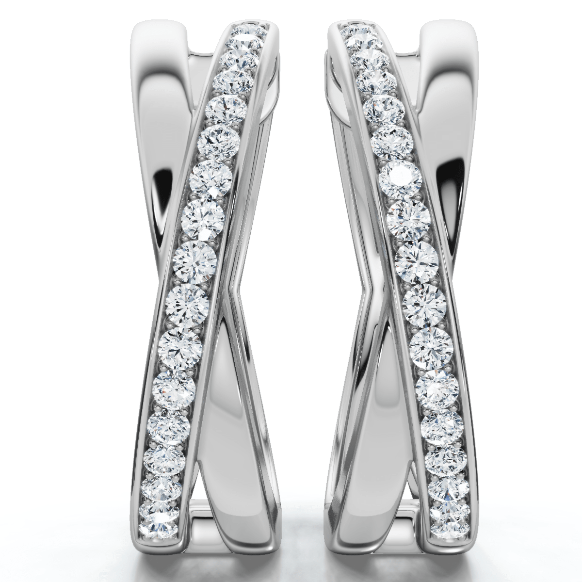 1/2Ct Diamond Hoops 1" Tall 10k Gold Lab Grown EF/VS