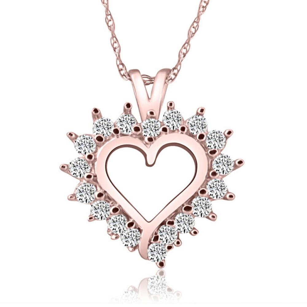 1/2Ct Diamond Petite Diamond Pendant Necklace in 14k White, Yellow, or Rose Gold