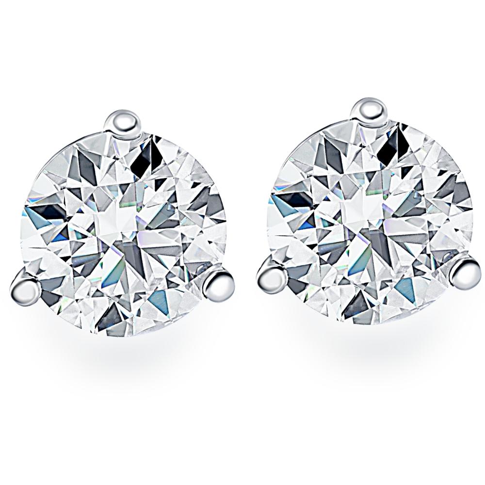 1.50Ct Round Brilliant Cut Natural Diamond Stud Earrings in 14K Gold Martini Setting