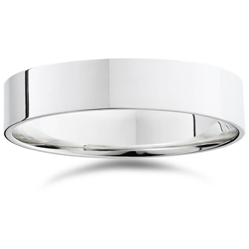 5mm Flat High Polished Wedding Band 950 Platinum Size Selectable