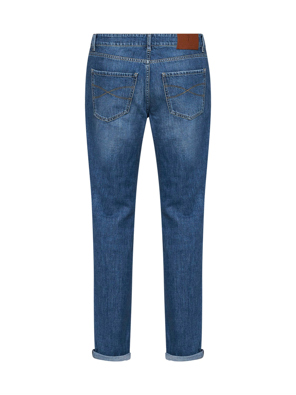 Brunello Cucinelli Men Blue Lightweight Denim Traditional Fit Jeans