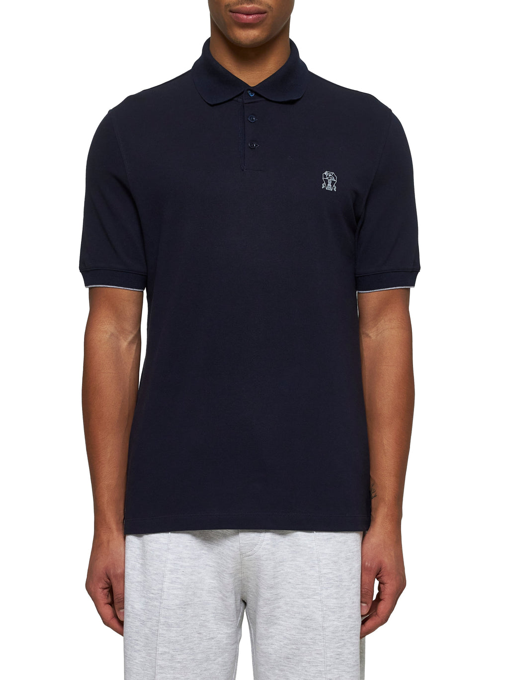 Brunello Cucinelli Men Cotton Piqué Polo Shirt