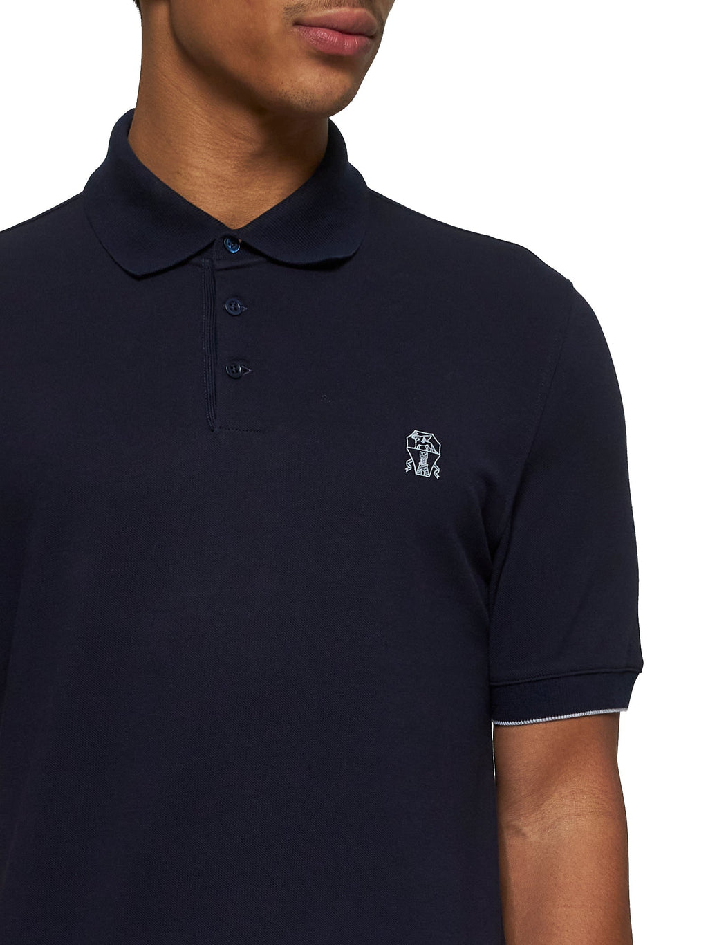 Brunello Cucinelli Men Cotton Piqué Polo Shirt