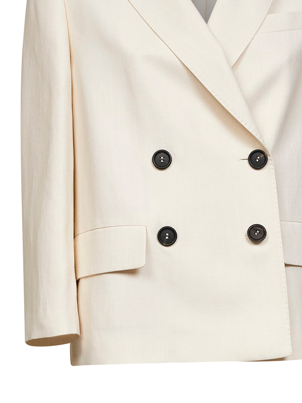 Brunello Cucinelli Women Ivory Fluid Twill Jacket With Monili