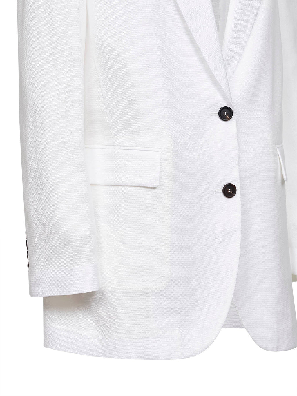 Brunello Cucinelli Women White Cotton Canvas Jacket With Monili