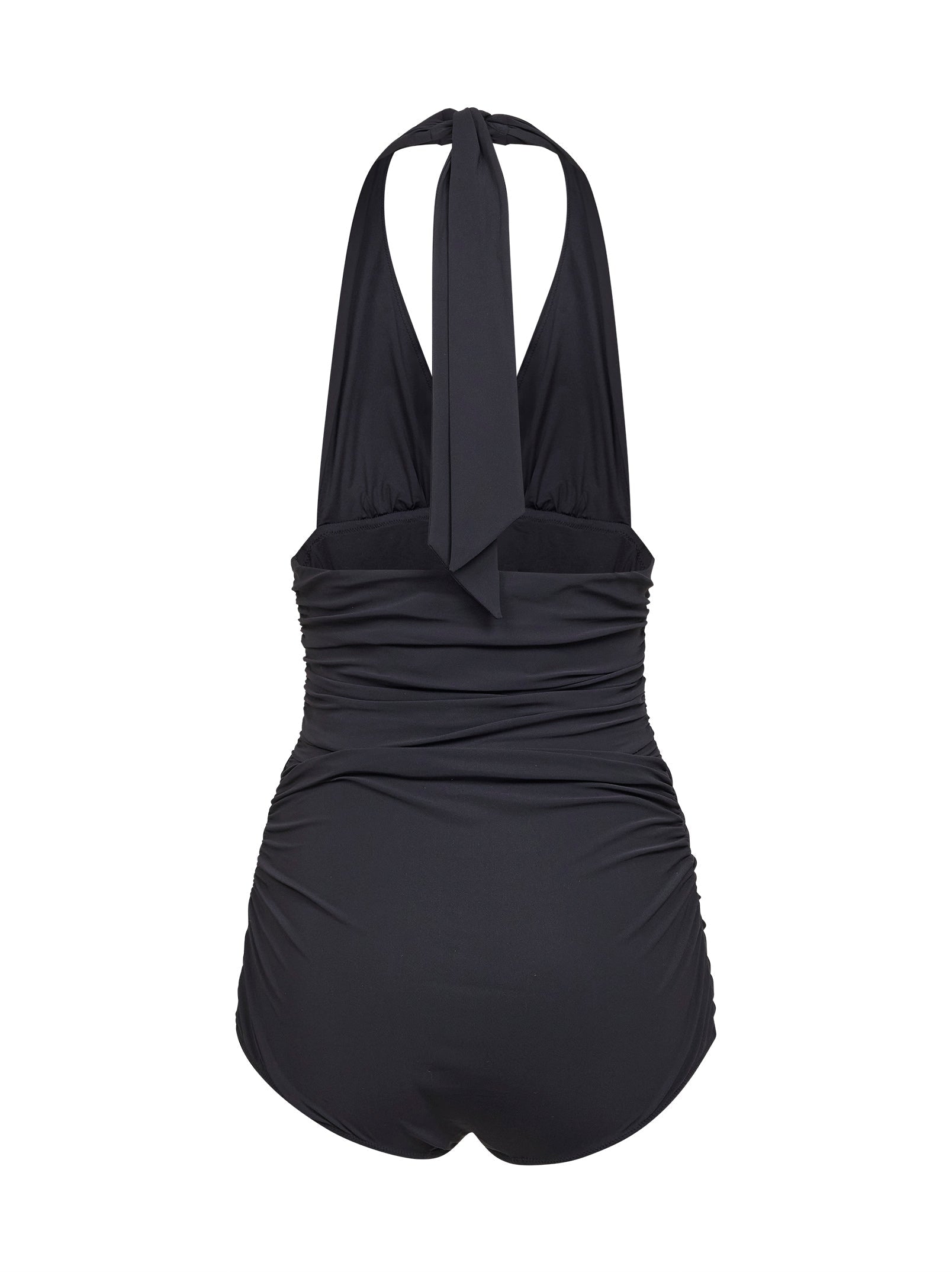 Dolce & Gabbana Women Black Sensitive Fabric Draped One-Piece Swimsuit