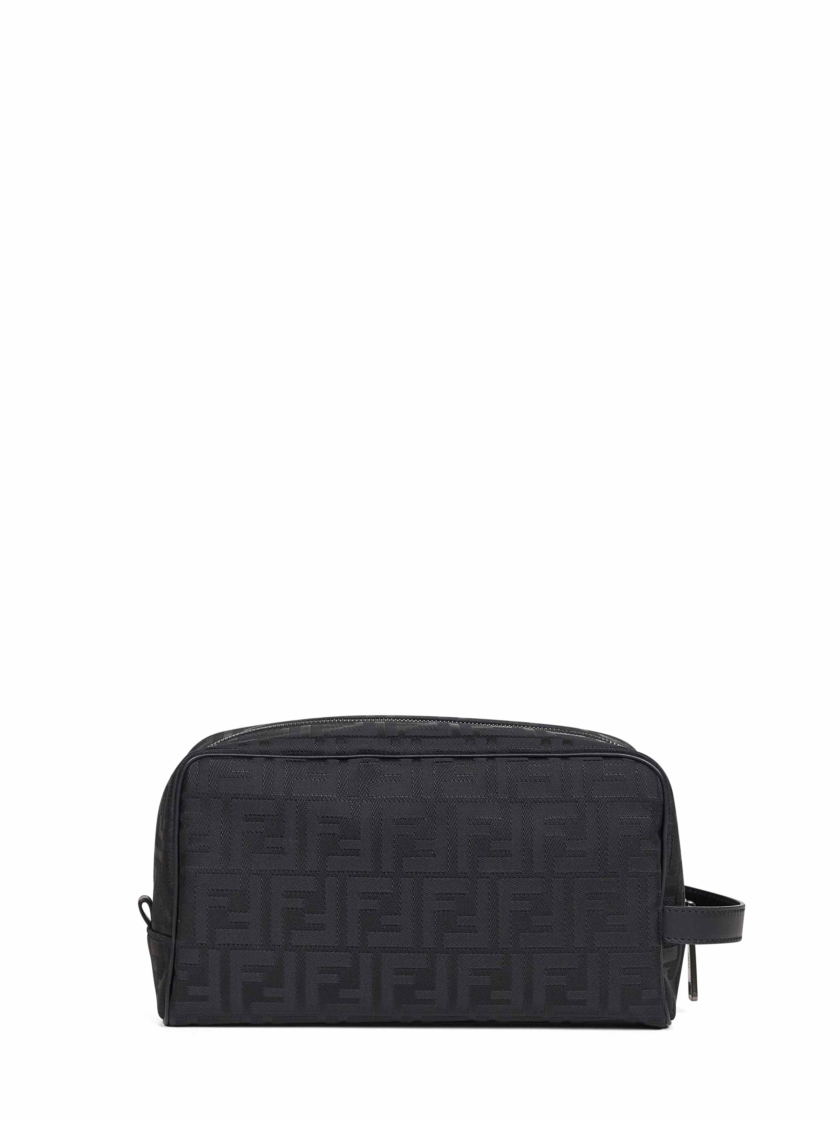 Fendi Men Black Ff Toiletry Case Medium
