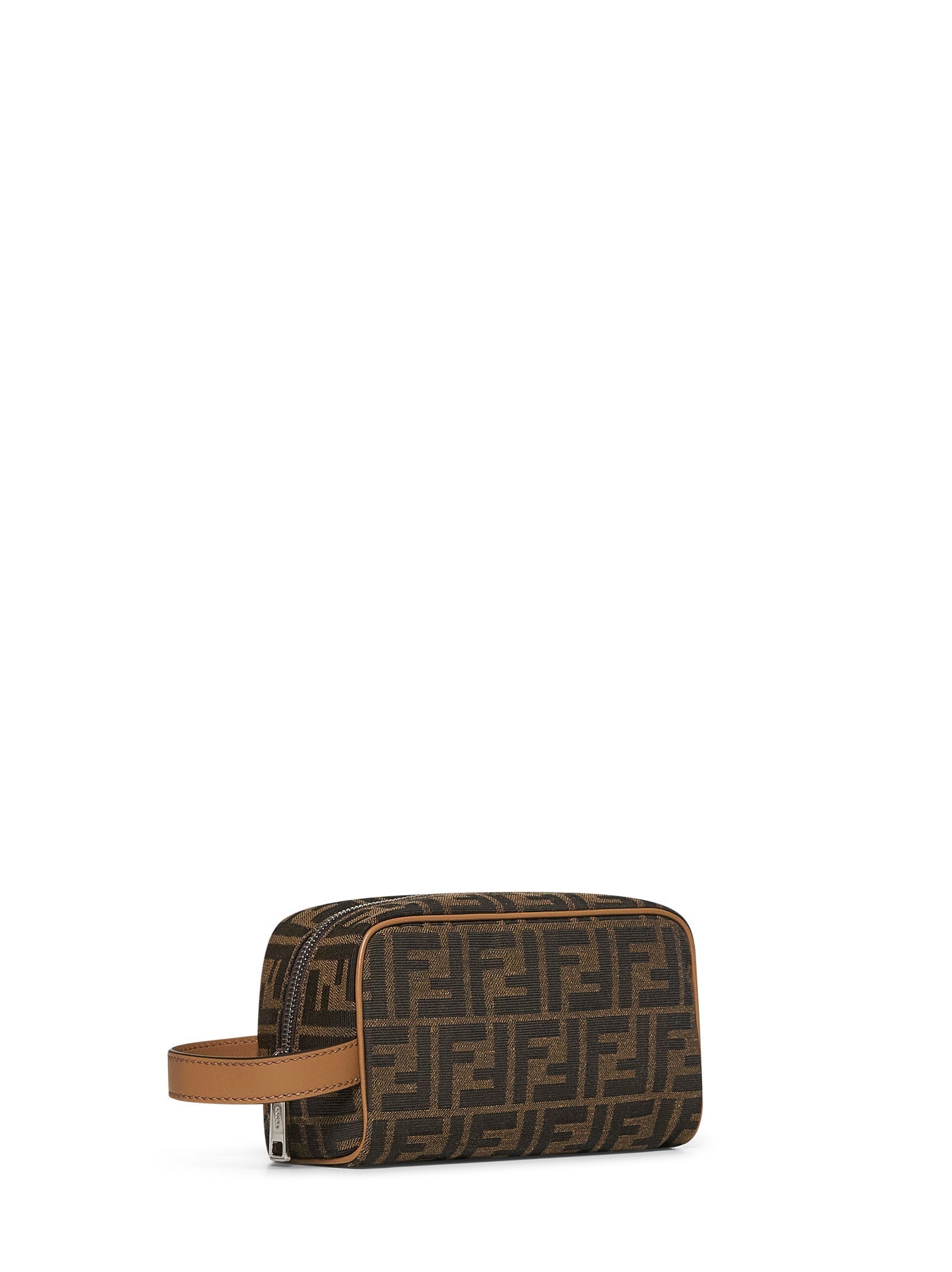 Fendi Men Ff Jacquard Fabric Toiletry Bag