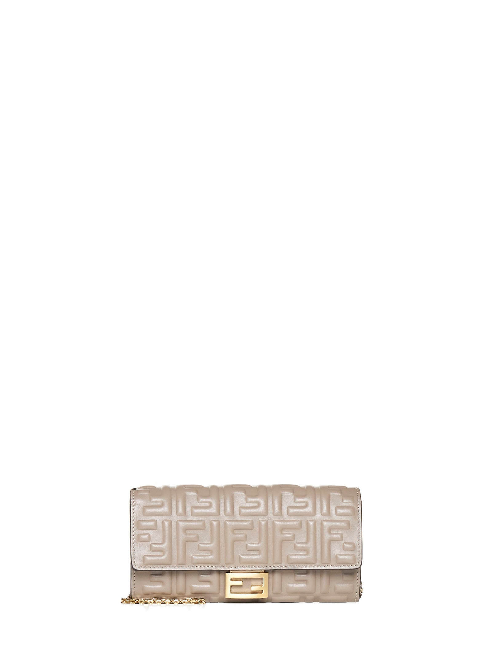 Fendi Women Taupe Nappa Leather Wallet