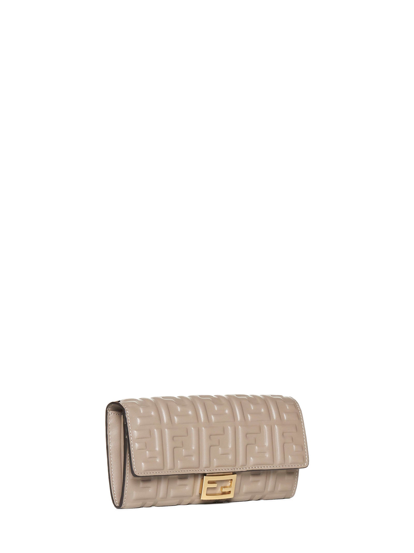 Fendi Women Taupe Nappa Leather Wallet