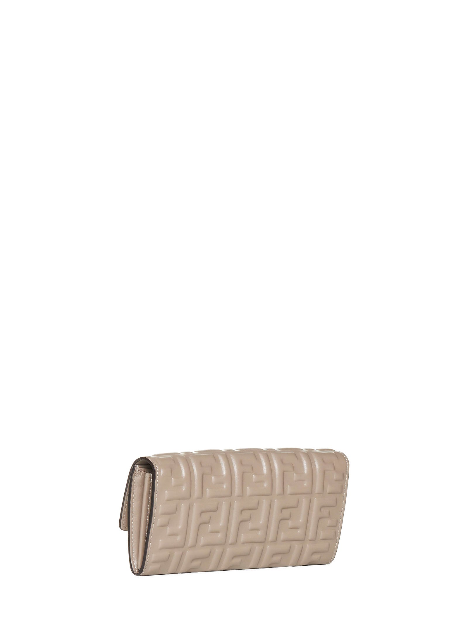 Fendi Women Taupe Nappa Leather Wallet