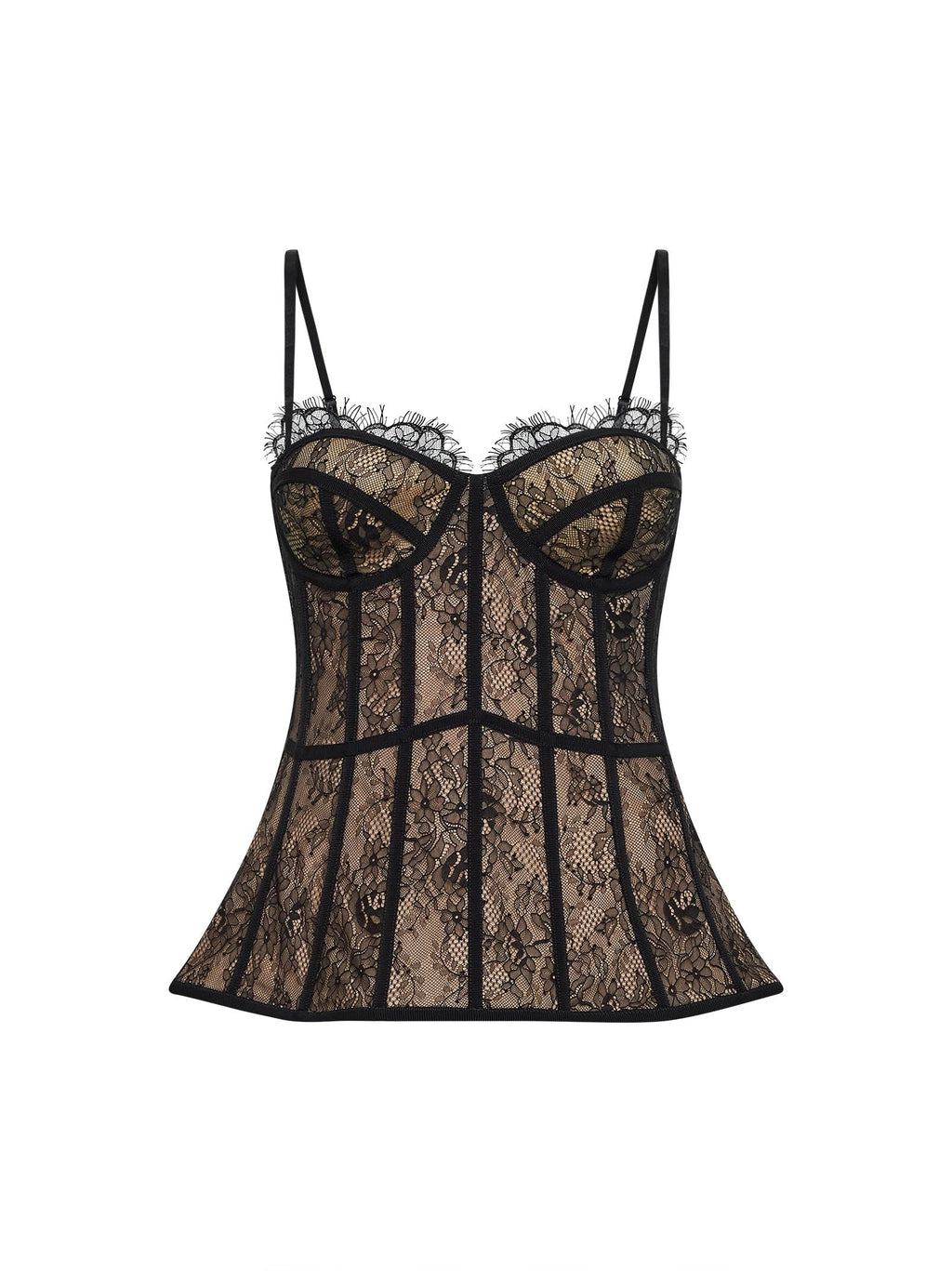 Giuseppe Di Morabito Women Black Lace Peplum Bustier Top