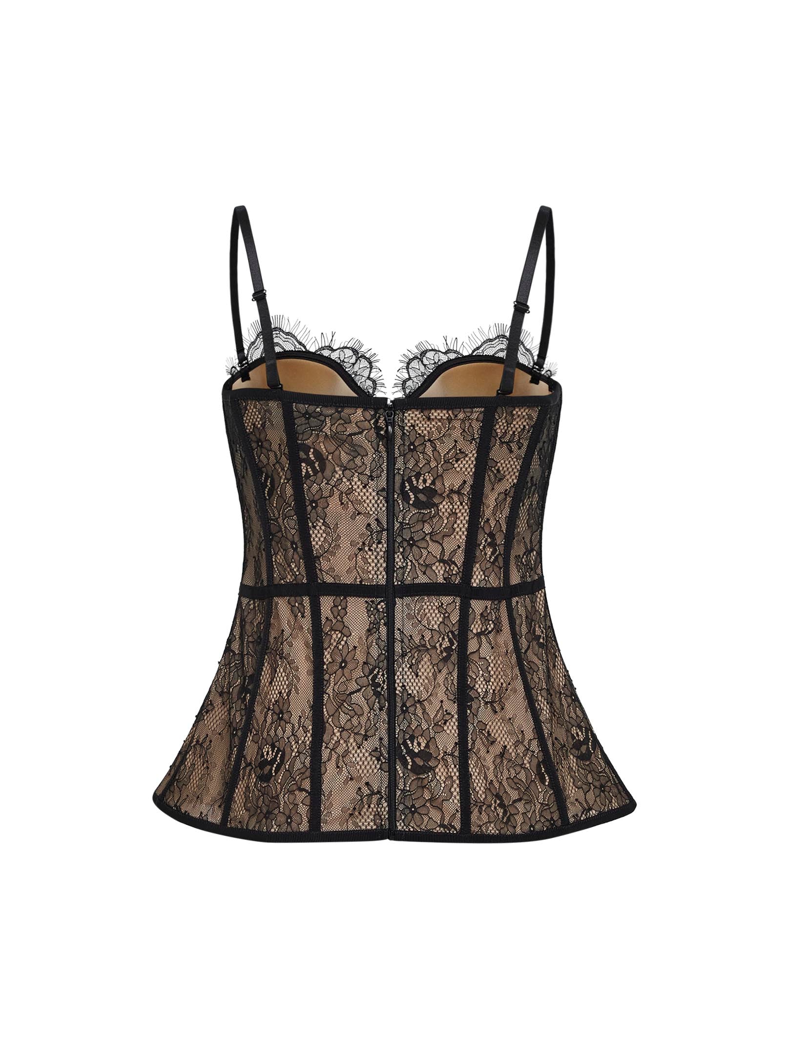 Giuseppe Di Morabito Women Black Lace Peplum Bustier Top