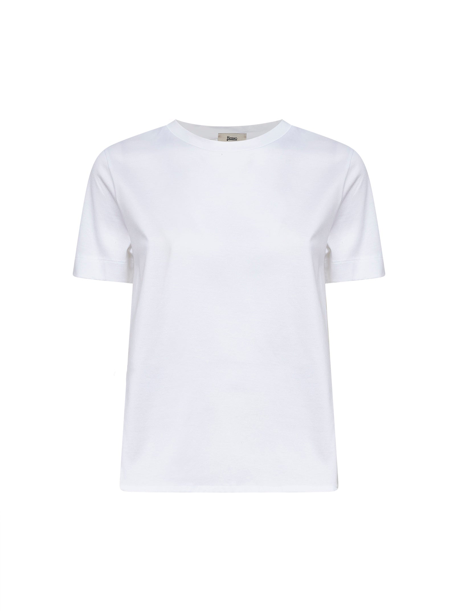 Herno Women White Chic Cotton Jersey And New Techno Taffeta T-Shirt