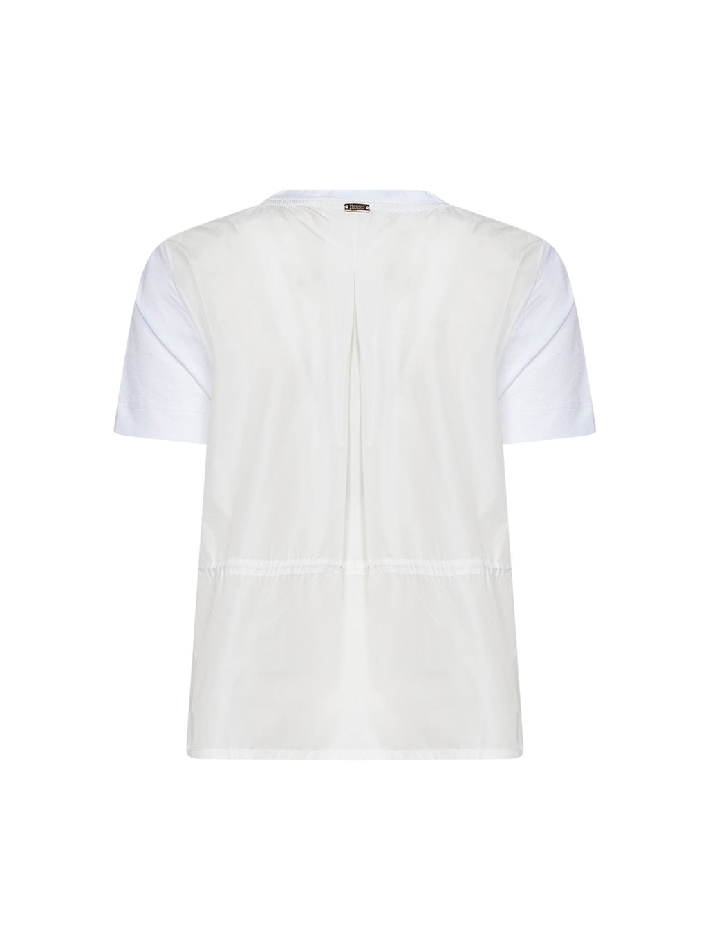 Herno Women White Chic Cotton Jersey And New Techno Taffeta T-Shirt