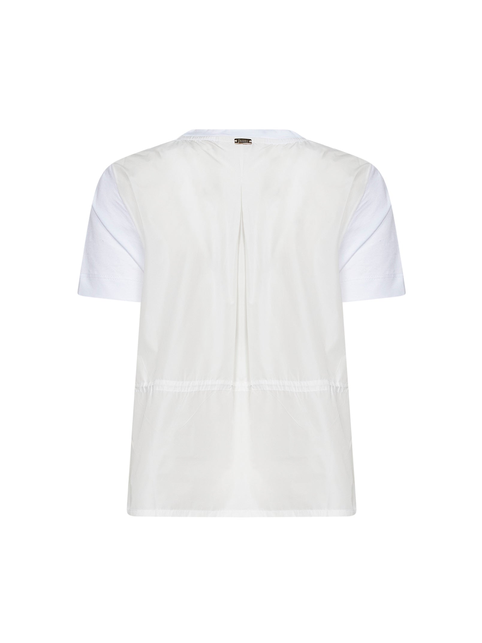 Herno Women White Chic Cotton Jersey And New Techno Taffeta T-Shirt
