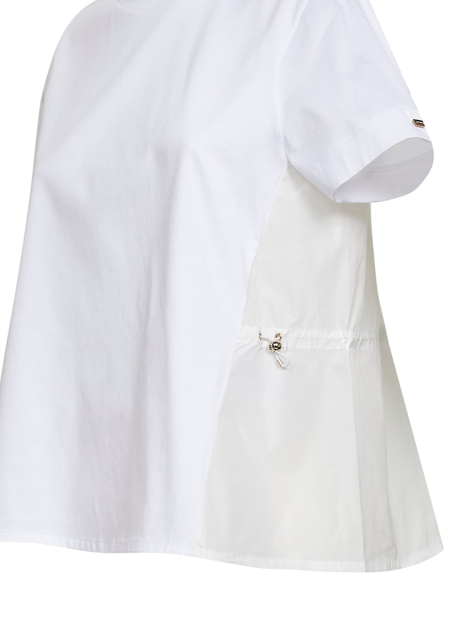 Herno Women White Chic Cotton Jersey And New Techno Taffeta T-Shirt